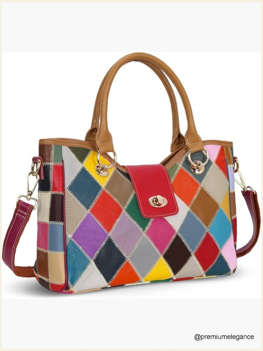 Genuine Leather Crossbody Bag Multi-color Tote Purse Hobo Shoulder Bag